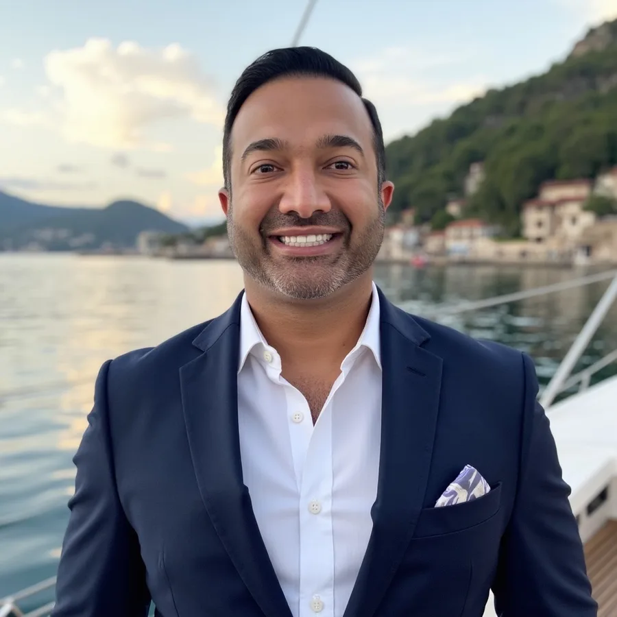 Roshan Parikh by the waterfront
